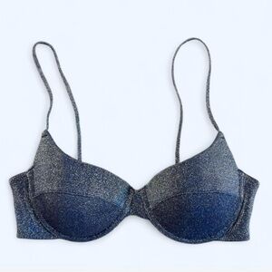 Triangl navy blue riverside sparkle shimmer bikini top XS